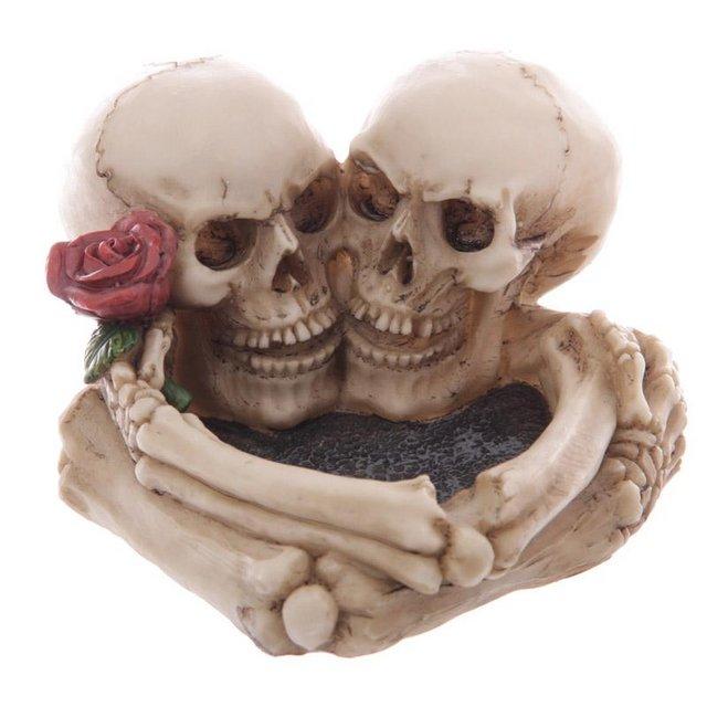 Preview of the first image of Fantasy Skull Lovers Ashtray. Free uk postage.