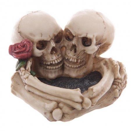 Image 1 of Fantasy Skull Lovers Ashtray. Free uk postage