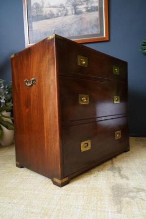 Image 4 of Mid Century Bevan Funnell Military Campaign Mahogany Drawers