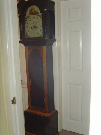 Image 3 of Eight day Oak cased Grandfather clock circa 1850