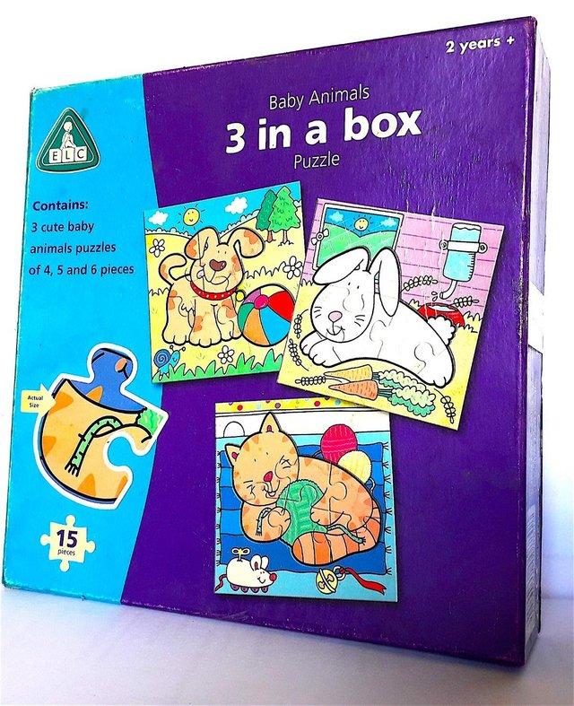 Preview of the first image of THREE IN ONE PUZZLES for YOUNG CHILDREN.