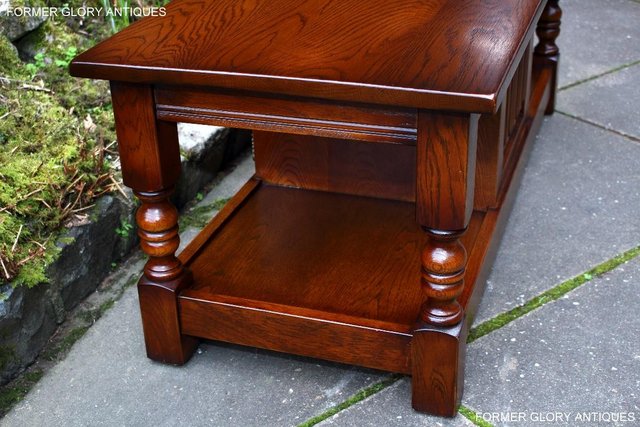 Image 22 of OLD CHARM LIGHT OAK LONG WINE COFFEE TABLE CABINET TV STAND