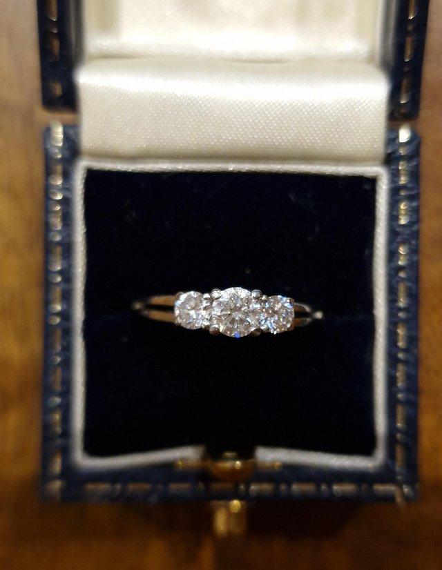 Preview of the first image of Stunning Platinum and Diamond Trilogy Engagement Ring.