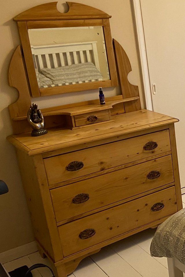 Preview of the first image of Antique dressing table with mirror.