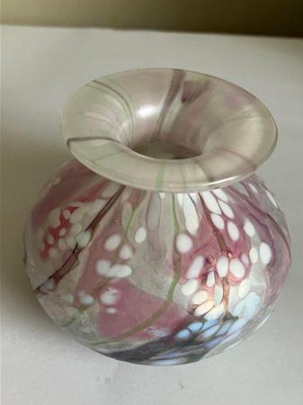 Image 2 of Isle of Wight studio glass squat vase flower garden