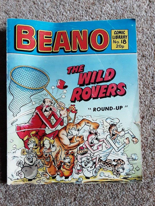 Preview of the first image of Beano Comic No 18, 'The Wild Rovers 'Round-Up', 1982.