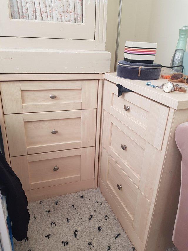 Preview of the first image of 2 Bedside cabinets with 3 drawers..