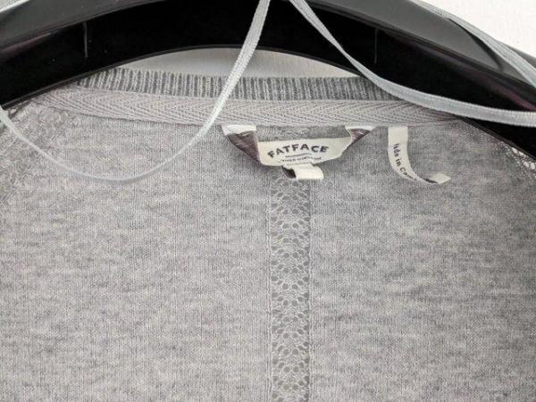 Image 3 of Fatface Grey Marl waterfall front style cardigan size 14