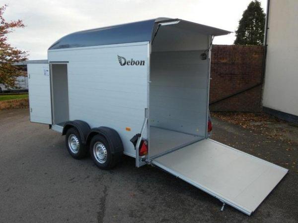 Image 1 of Debon c500 box van bike trailer NEW with side door 2000kg
