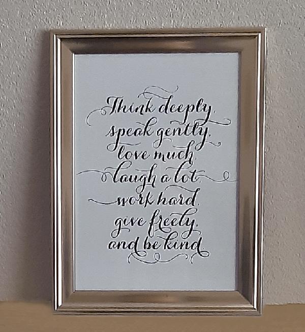 Preview of the first image of Beautiful Rose Gold Framed Quote Picture   BX39.