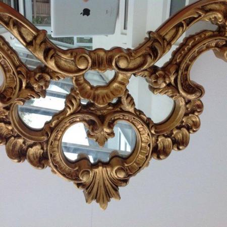 Image 3 of Baroque Rococo Antique Marble CONSOLE TABLE with MIRROR
