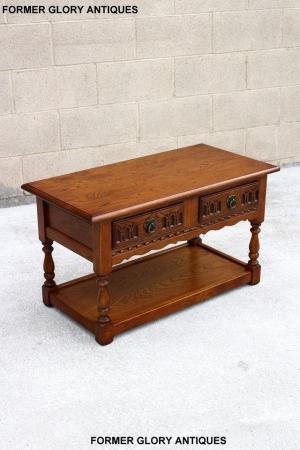 Image 30 of OLD CHARM LIGHT OAK TWO DRAWER OCCASIONAL COFFEE TABLE STAND