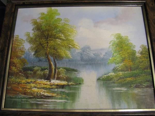 Image 1 of A PAIR OF GENUINE NATHAN LANDSCAPE PAINTINGS CANBAS OIL