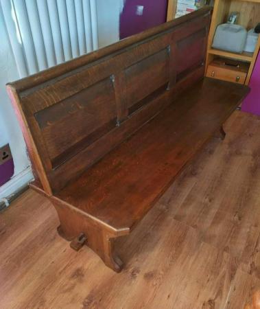 Image 2 of Two Bench Seat Solid Oak Pews