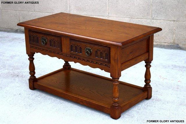 Image 15 of OLD CHARM LIGHT OAK TWO DRAWER OCCASIONAL COFFEE TABLE STAND