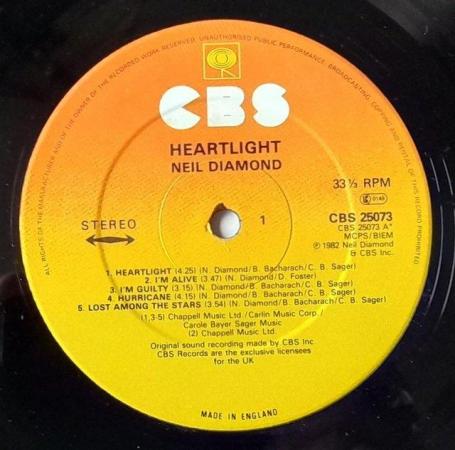 Image 3 of Neil Diamond ‘Heartlight’ 1982 A-1/B-1 UK LP. EX/VG+