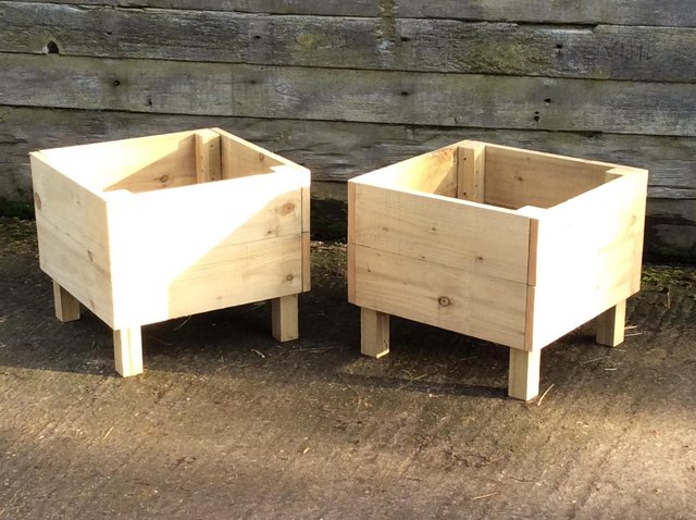 Preview of the first image of New wooden square garden planters 50cm L x 50cm W x 45cm H.