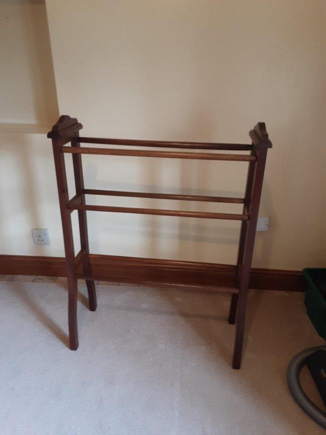 Preview of the first image of Towel Rail Edwardian. Dark Wood.