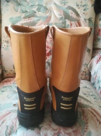 Image 1 of Mens size 10  all leather tan wellingtons