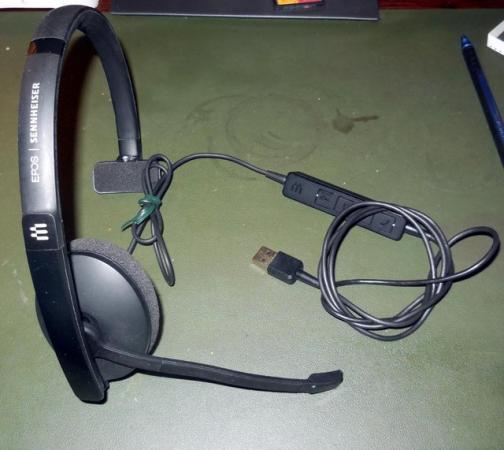 Image 3 of Sennheiser C130 monaural headset and mike. USB A connectionn