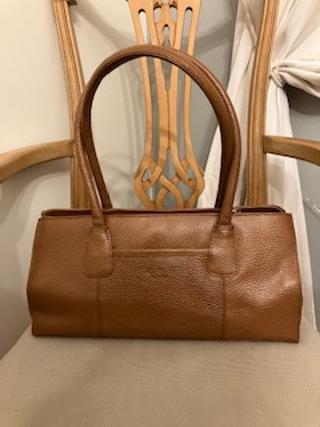 Preview of the first image of OSPREY TAN LEATHER HAND BAG EXCELLENT CONDITION.