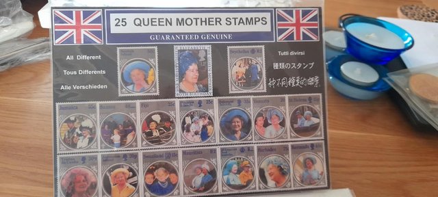 Preview of the first image of Stamp packs x 5 pks of Queen Elizabeth II & Queen Mother.