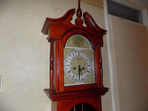 Image 2 of Grandfather Clock in Mahogany Clean Condition