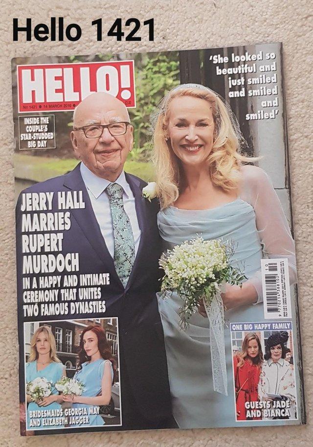 Preview of the first image of Hello Magazine 1421 - Jerry Hall Marries Rupert Murdoch.