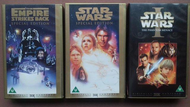 Preview of the first image of STAR WARS on VHS. Set of 3 VHS cassettes..