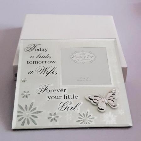 Image 2 of New - Mirrored 'Forever your Little Girl' Butterfly Frame
