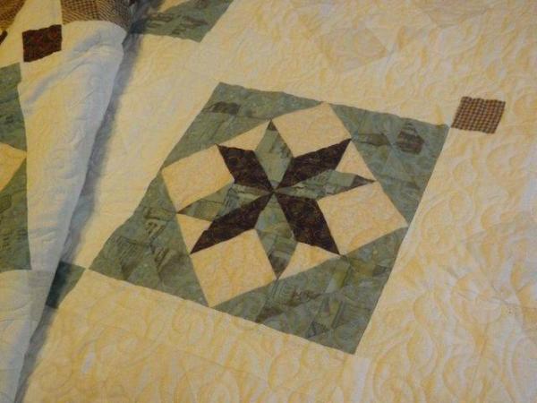 Image 2 of Lovely - Handmade quilted bed throw - 92 inches square