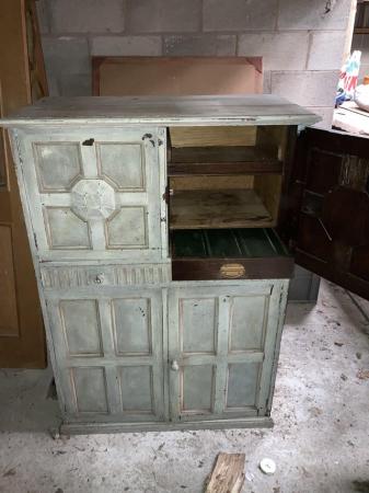 Image 1 of Distressed vintage oak dresser