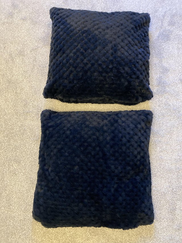 Preview of the first image of Pair of dark blue cushions.