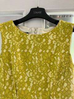Preview of the first image of Laurel German brand Green lace embossed dress size 12.