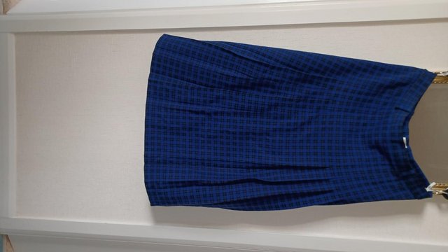 Preview of the first image of ARA Pleated Wool Skirt fully lined size 22 as new never worn.