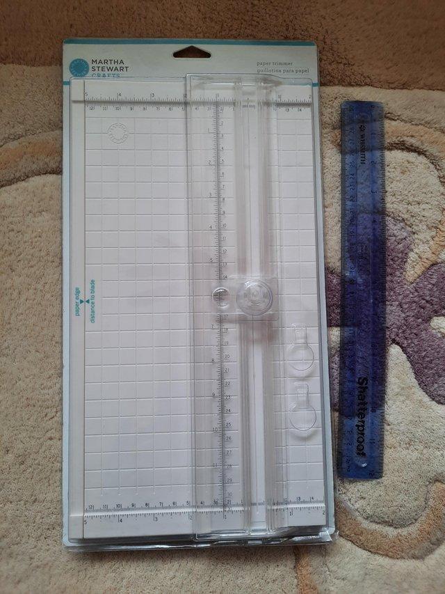 Preview of the first image of Martha Stewart Crafts Mini Scoring Board and Paper Trimmer.