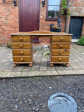 Image 3 of Solid Pine Dressing Table with 8 Drawers