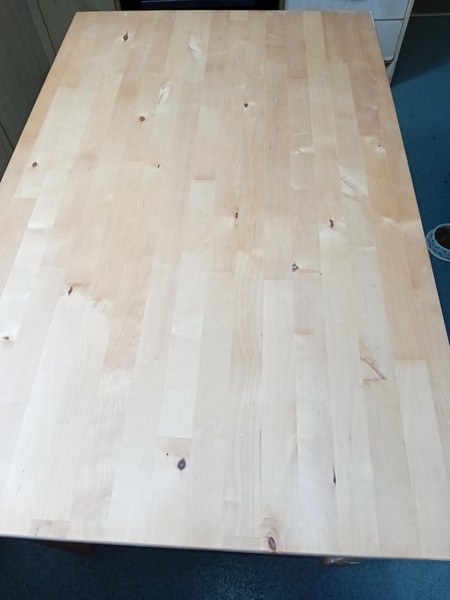 Preview of the first image of Solid pine table. 120cm x 75 cm..