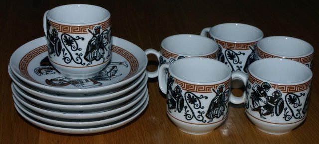 Image 1 of 6 Vintage Espresso Cups and Saucers