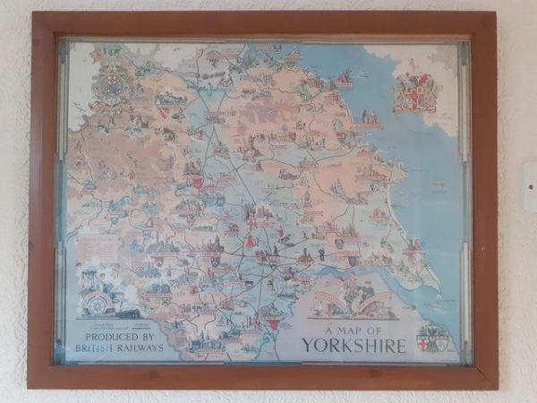 Image 1 of 1949 British Railways map of Yorkshire