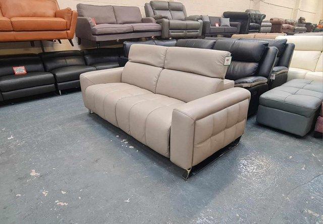 Image 9 of Ex-display Marvella grey leather 3 seater sofa