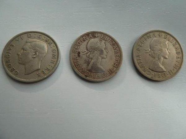 Image 2 of 3 x Half Crowns, 1950,    1954,    1961