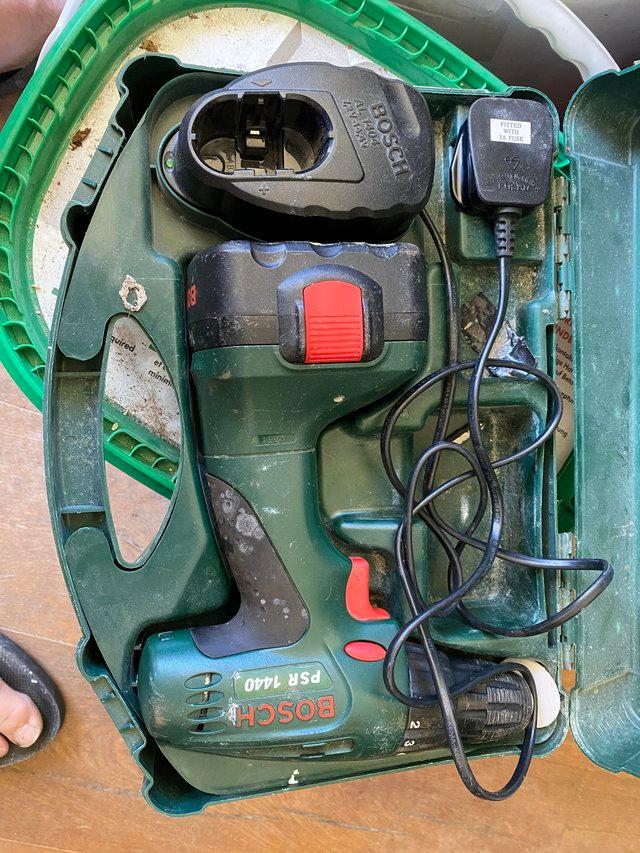 Preview of the first image of Bosch PSR 1440 Drill/Driver with hard case in good condition.