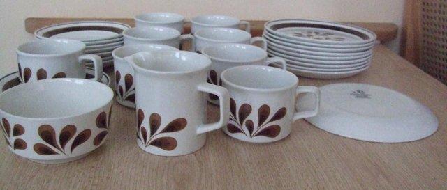 Image 2 of Pottery Tea Set 1970's/1980's inc 8 cups/saucers