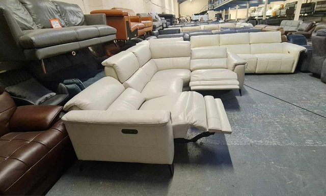 Image 14 of Illinois silver leather electric recliner corner sofa