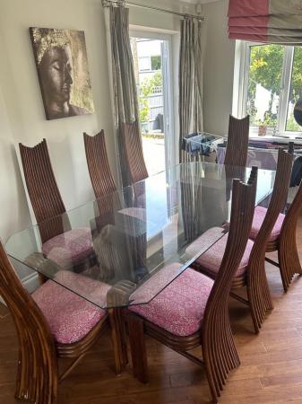 Image 2 of Large Bamboo Dining Table and 8 chairs