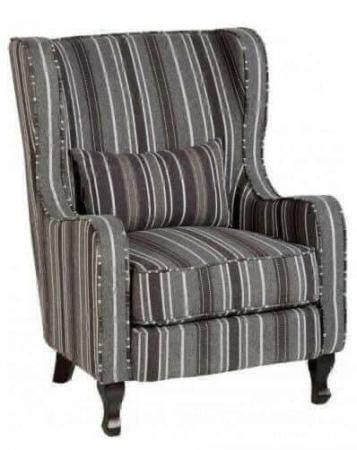 Image 1 of Sherborne grey strip fireside chair