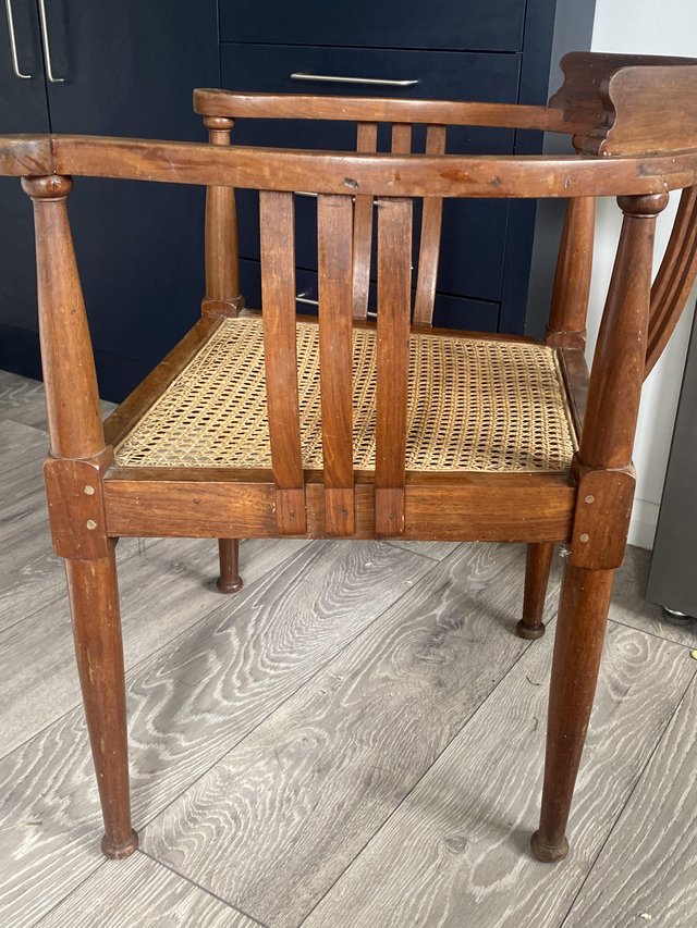 Preview of the first image of Vintage hardwood chair for sale.