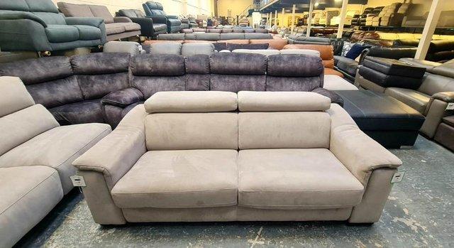 Image 13 of Clarence light grey velvet fabric 3 seater sofa bed