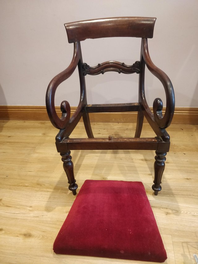 Preview of the first image of Original Antique Regency Vintage Mahogany Armchair.